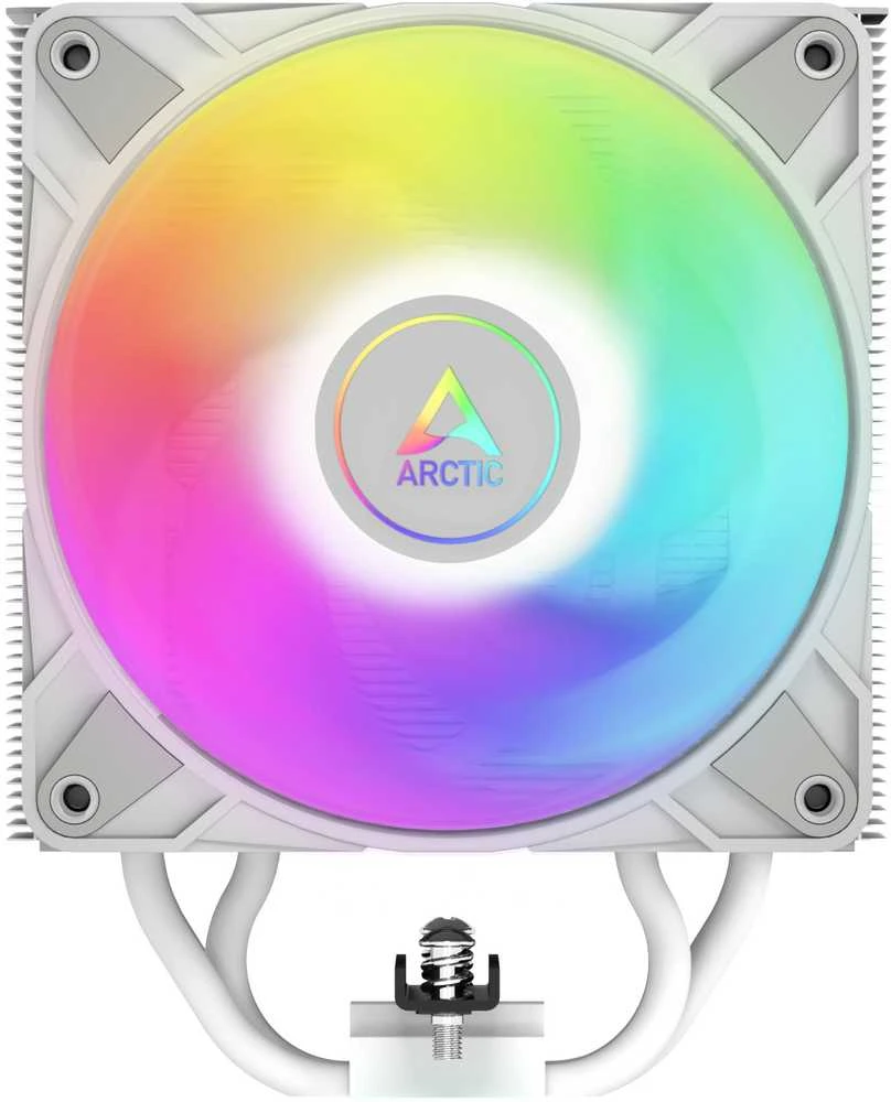 ARCTIC aušintuvas: priekinis vaizdas su RGB apšvietimu
