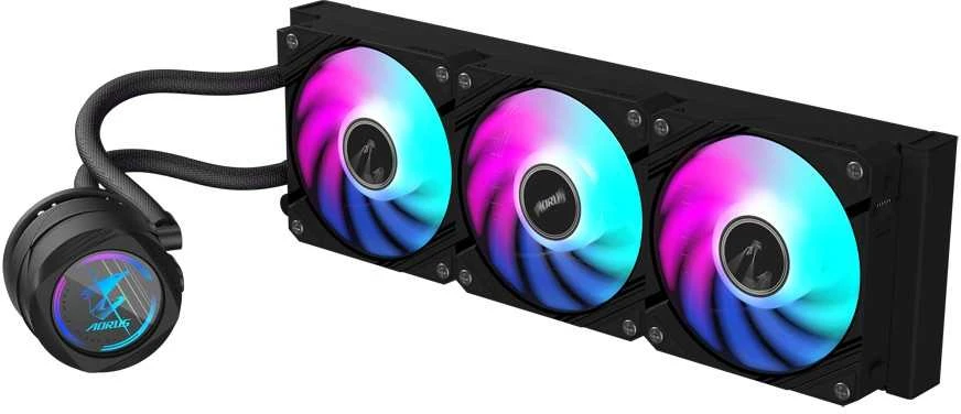 GIGABYTE AORUS vandens aušintuvas su RGB ventiliatoriais