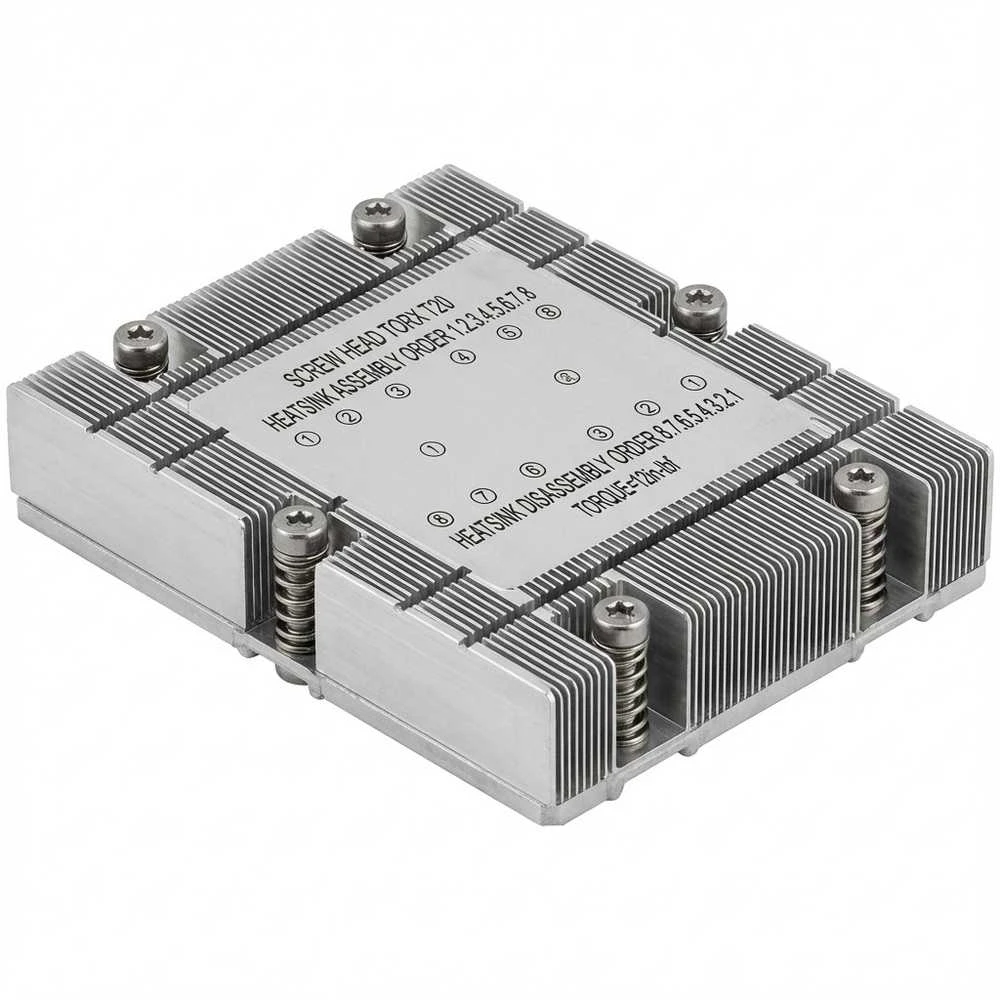 SuperMicro SNK-P0082V radiatorius su montavimo schema