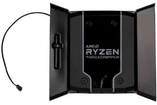 SuperMicro procesoriaus aušintuvas su Ryzen Threadripper logotipu