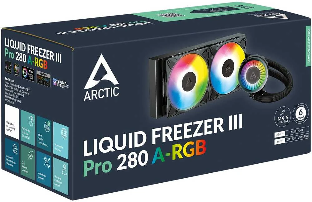 ARCTIC Liquid Šaldiklis III Pro - 280 A-RGB procesoriaus aušintuvas