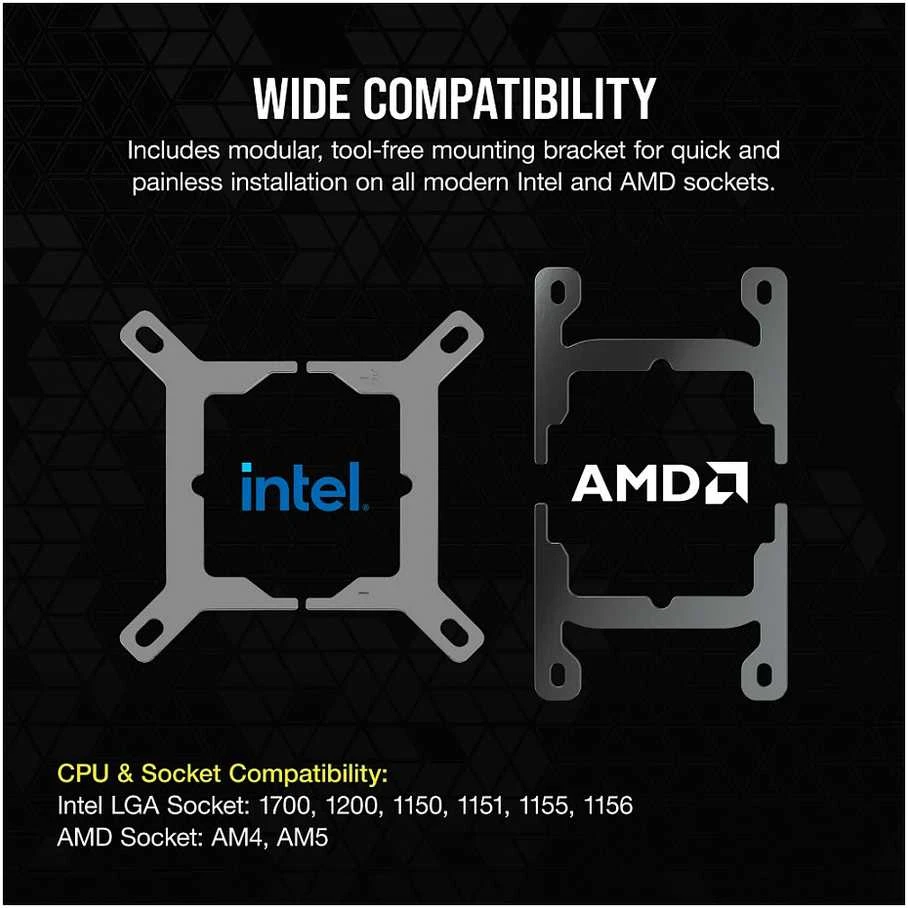 CORSAIR iCUE LINK H100i RGB Baltas AIO 240mm Radiator Sky CPU Cooler