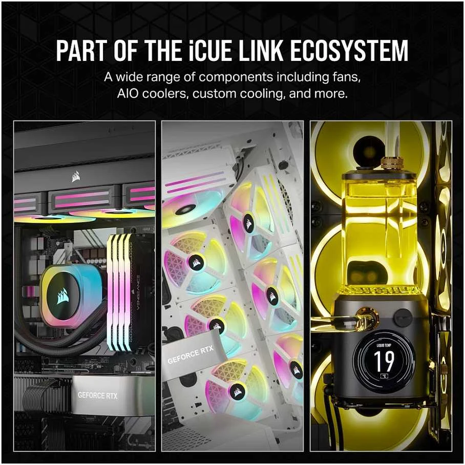 CORSAIR iCUE LINK H100i RGB Baltas AIO 240mm Radiator Sky CPU Cooler