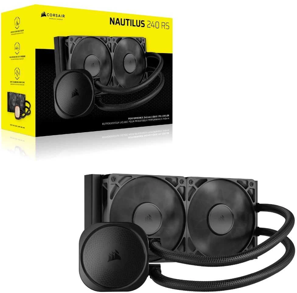 „Corsair Nautilus 240 RS“ pagrindinės plokštės universalus skysčio aušintuvas, Juodas
