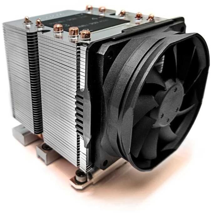 Inter Tech ITT Dynatron B14 Kompiuterio aušinimo sistema Procesorius Orinis aušintuvas 8 cm Aliuminis, Juoda 1 vnt