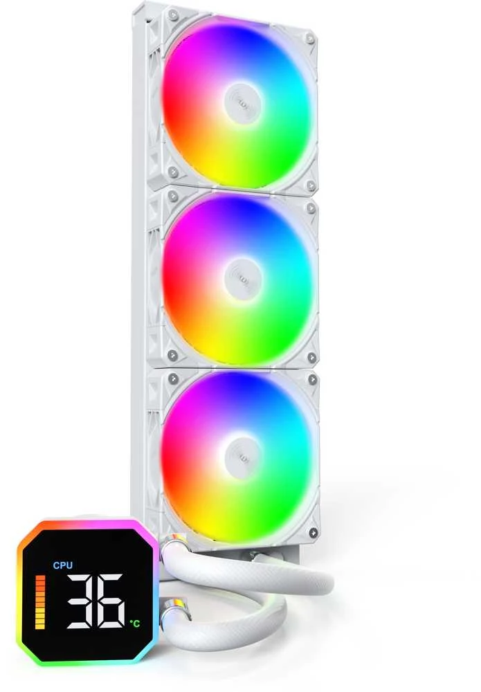 Montech HyperFlow 360 baltas aušintuvas su RGB ventiliatoriais