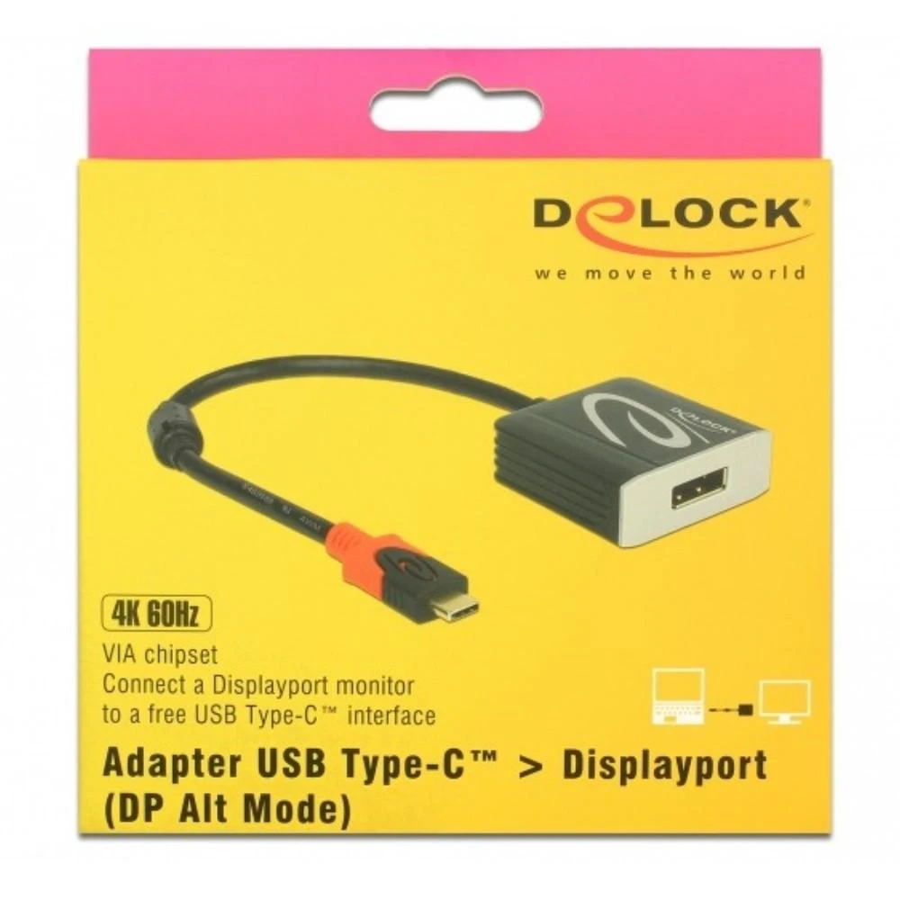 Adapteris USB Delock USB-C - DisplayPort Juodas (63312)