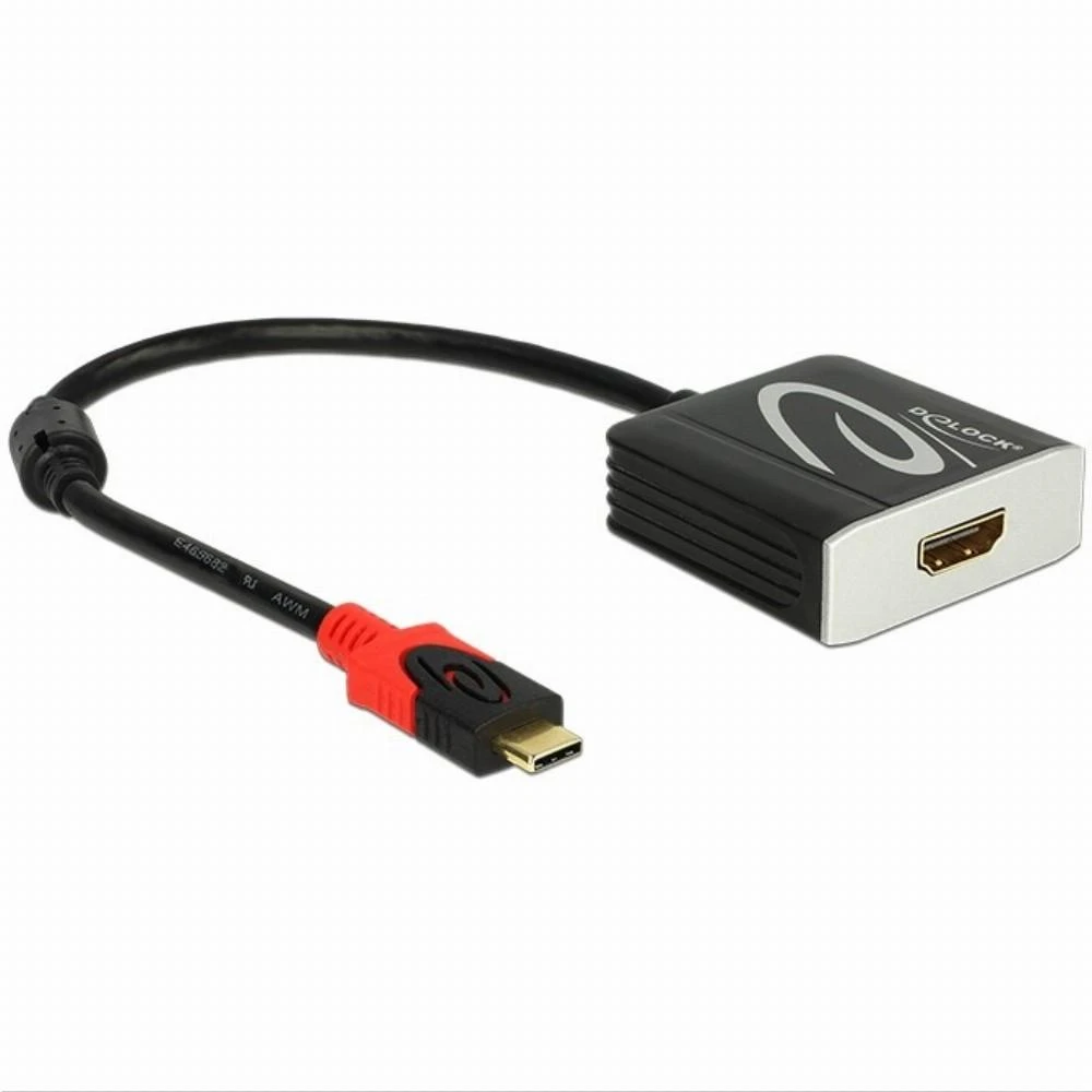 Delock USB-C į HDMI adapteris su raudona jungtimi