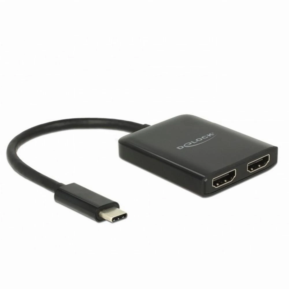 Delock USB-C į dvigubą HDMI adapteris su jungtimi