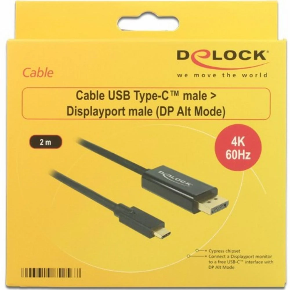 Delock USB-C į DisplayPort kabelis pakuotėje
