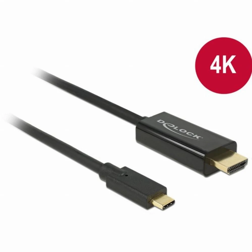 Delock Cable USB Type-C male daugiau HDMI kištukas (DP Alt Mode)4K 30 Hz 2m juodas