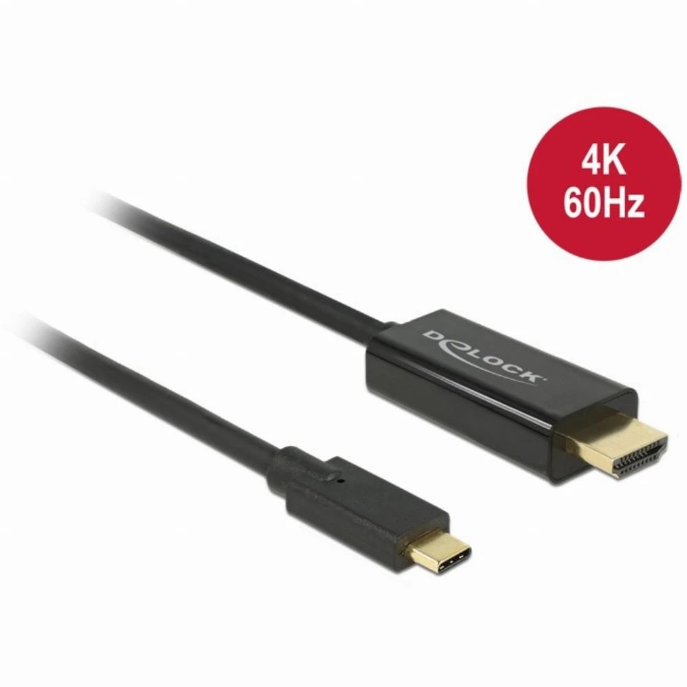 DELOCK Cable USB Type-C male more HDMI male (DP Alt Mode) 4K 60 Hz 1 m juodas