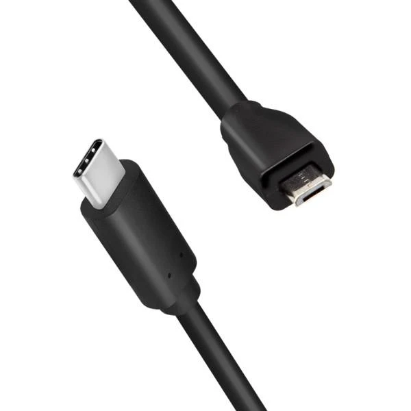Kabelis USB LogiLink USB-C - microUSB 0.5 m Juodas (CU0196)
