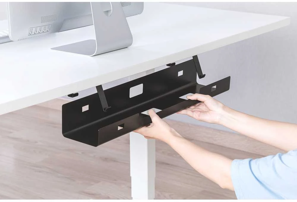 Digitus Plieno kabelio/elektros juostos valdymo kanalas po stalu, su laikikliais, tvirtinimas varžtais, 60cm, juoda