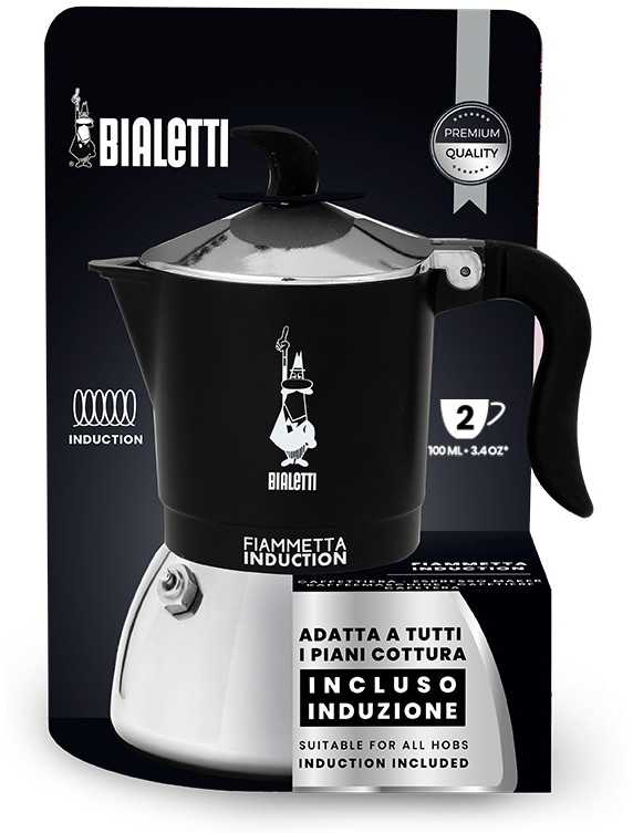 Kavavirė Bialetti Fiammetta Induction Kavavirė moka 0,1 l Juodas, Nerūdijantis plienas