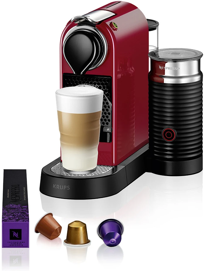 Kavos aparatas Krups XN7615 Nespresso Citiz&Milk kavos kapsulių aparatas, raudonas