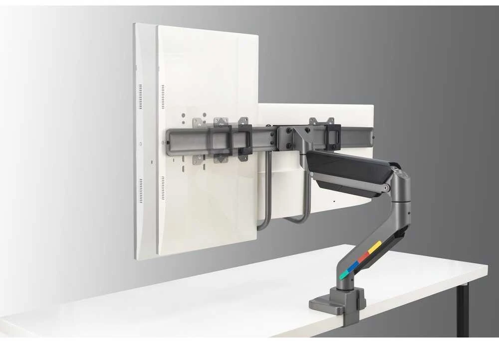 Leitz KENSINGTON SmartFit dvigubo monitoriaus laikiklis su skersiniu ir rankena