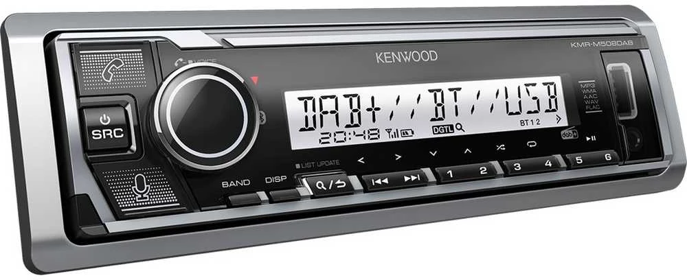 Automagnetola Kenwood, KMR-M508DAB USB MP3 magnetola su AUX įėjimu, Bluetoot