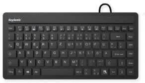 Keysonic KSK-3230 IN Klaviatūra, Antimikrobinė silikoninė apsauga; 100 % atsparus vandeniui, atitinka IP68 standartą; Atsparus spausdinimas apsaugo klavišus nuo blukimo, Anglų kalba, su laidomis, Juodas