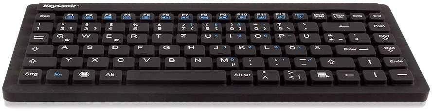 Keysonic KSK-3230 IN Klaviatūra, Antimikrobinė silikoninė apsauga; 100 % atsparus vandeniui, atitinka IP68 standartą; Atsparus spausdinimas apsaugo klavišus nuo blukimo, Anglų kalba, su laidomis, Juodas