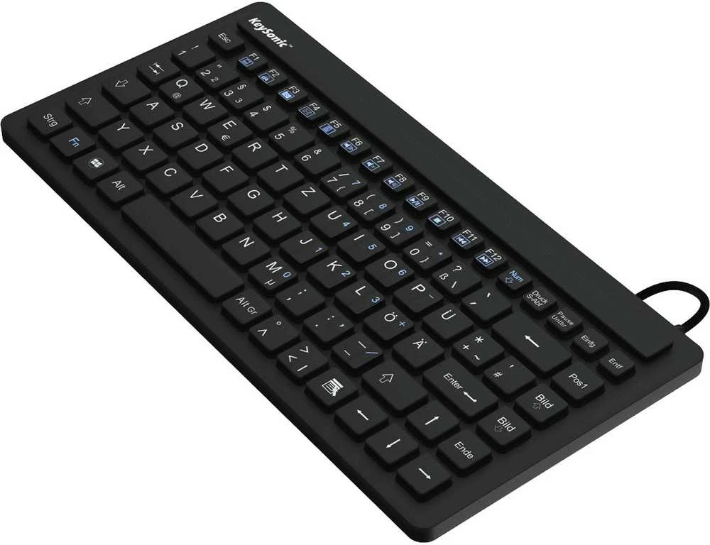 „RaidSonic Icy Box KeySonic Mini“ klaviatūra, atspari vandeniui, USB 2.0, pramoninis IP68, Juodas