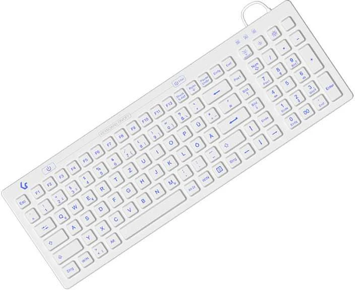 Klaviatūra „KeySonic Industrie-TAS“, silikoninis, IP68, baltas, KSK-6031INEL-WH(DE)