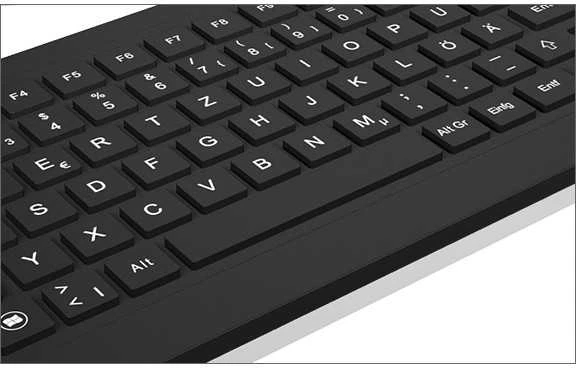 Klaviatūra „KeySonic KSK-6231INEL“ (JK) Pramoninis jutiklinis planšetinis kompiuteris, baltas, urmu