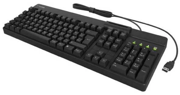 Klaviatūra Keysonic KSK-8040U-CRT išmanusis kortelių skaitytuvas, juodas