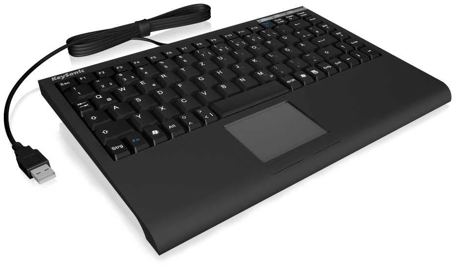 KeySonic ACK-540U+ Mini Klaviatūra su integruotu Jutikliniu kilimėliu, UK Išdėstymas