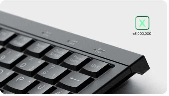 Klaviatūra „KeySonic Super-Mini-TAS“ jutiklinė planšetė, B formos lemputė, juoda, KSK-3211ELU(DE)
