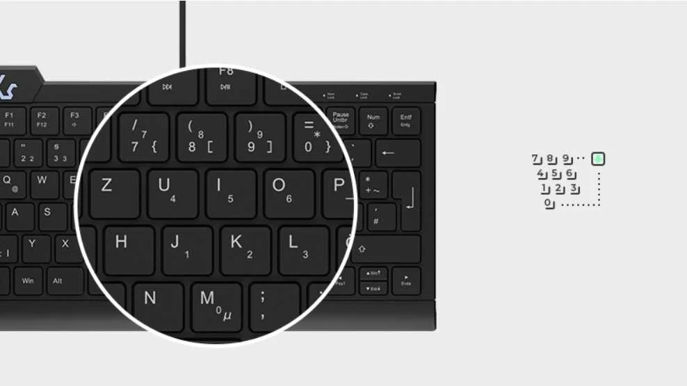 „KeySonic KSK-5010ELC“ (DE) klaviatūra su USB QWERTZ pakaitalu vartotojams