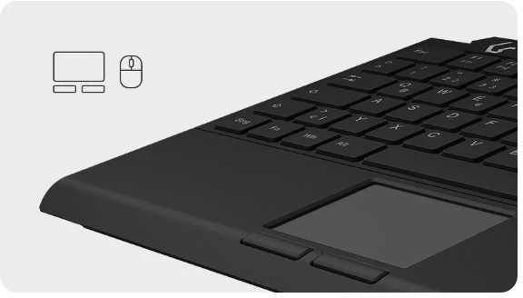 Klaviatūra „KeySonic Mini-TAS“, jutiklinė planšetė, foninis apšvietimas, juodas, KSK-5210ELU (DE)