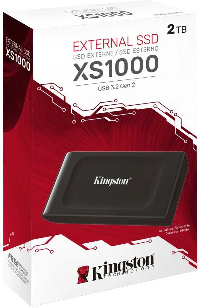 Išorinis kietasis diskas Kingston SXS1000R, 2 TB, USB 3.2 Gen 2, juodas