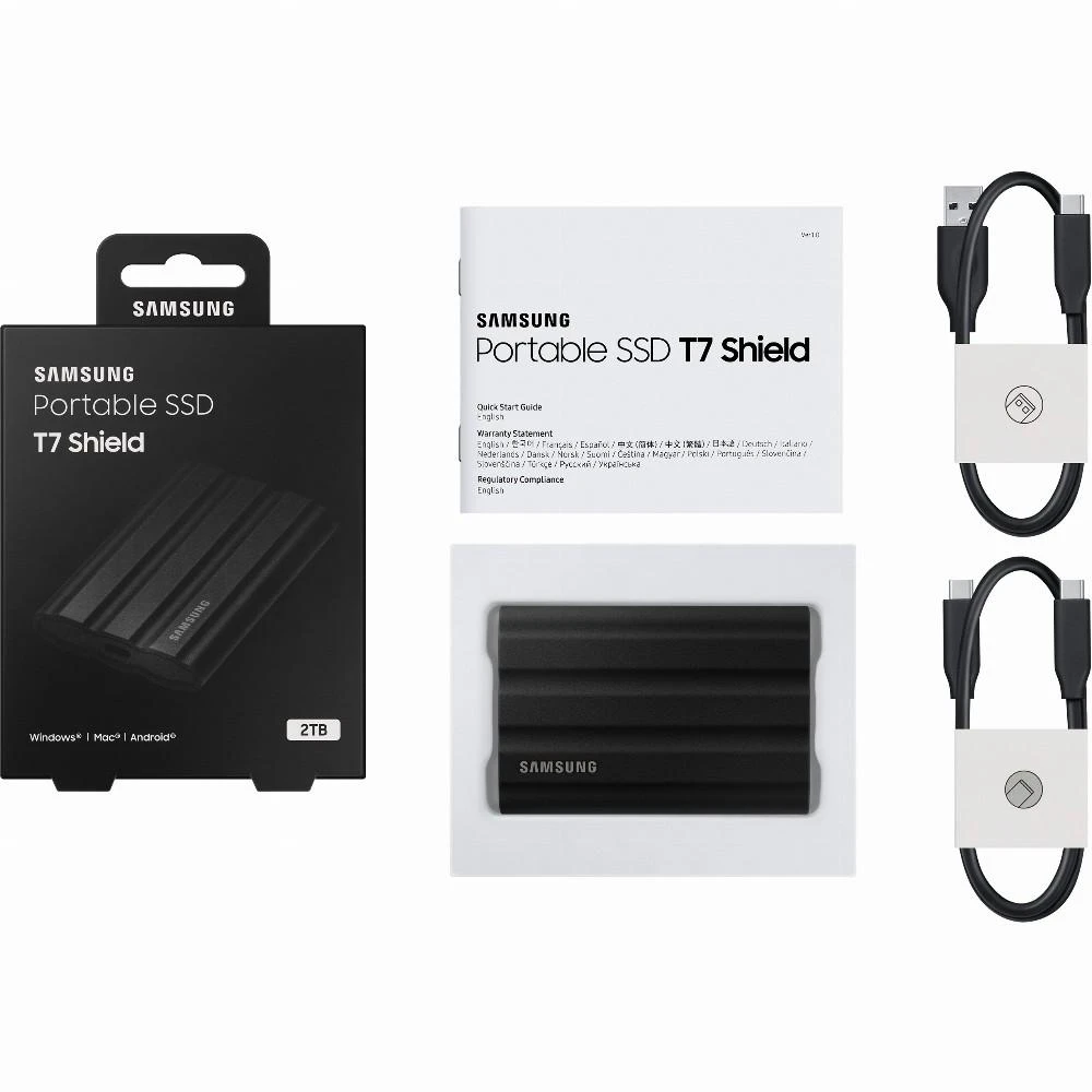 Išorinis kietasis diskas SSD SAMSUNG T7/2TB/USB 3.2/Rašymo greitis 1000 MB/sek/Skaitymo greitis 1050 MB/sek/MU-PE2T0S/EU