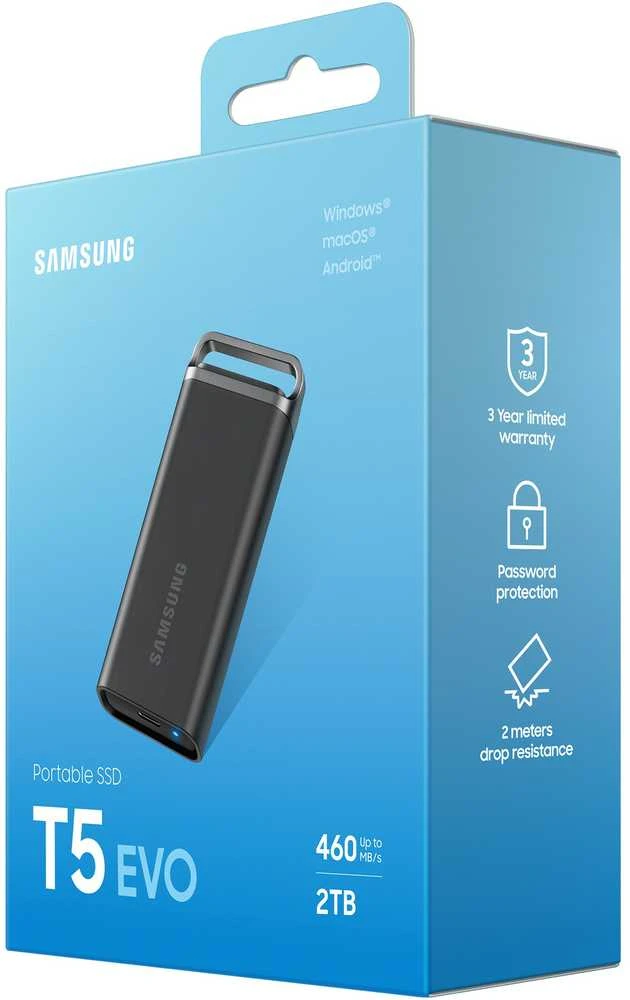 Nešiojamas kietasis diskas Samsung MU-PH2T0S/EU Portable SSD 2TB/T5 EVO USB 3.2 Gen 1