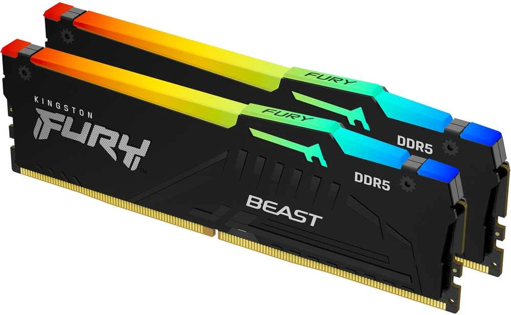 RAM „Kingston Technology FURY Beast“ 128 GB 5600 MT/s DDR5 CL36 DIMM atmintis (2 vnt. rinkinys) RGB
