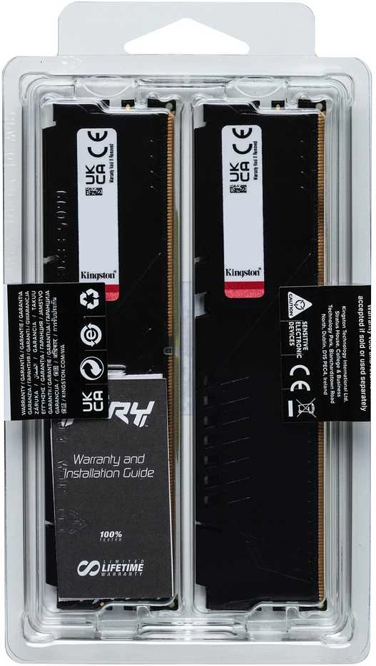 RAM „Kingston Technology FURY Beast“ 128 GB 5600 MT/s DDR5 CL40 DIMM atmintis (2 vnt. rinkinys) Juodas