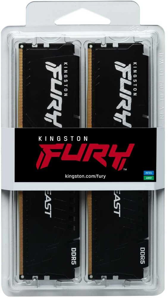 RAM KINGSTON 16GB 6000MT/s DDR5 CL36 DIMM rinkinys iš 2 FURY Beast Juodas EXPO