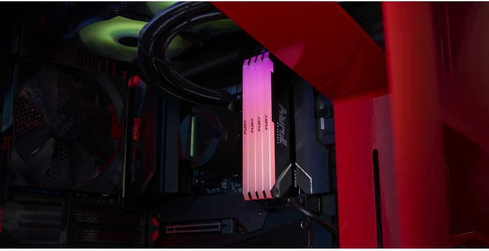 RAM „Kingston KF436C17BB2AK4/32“ 32 GB 3600 MT/s DDR4 CL17 DIMM (4 vnt. rinkinys) „FURY Beast RGB“ | „Kingston“