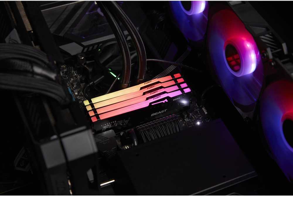 RAM Kingstonas | Fury Beast RGB | 32 komplektas (16GBx2) GB | DDR5 | 5200 MHz | PC/serveris | Registracijos Nr. | ECC Nr