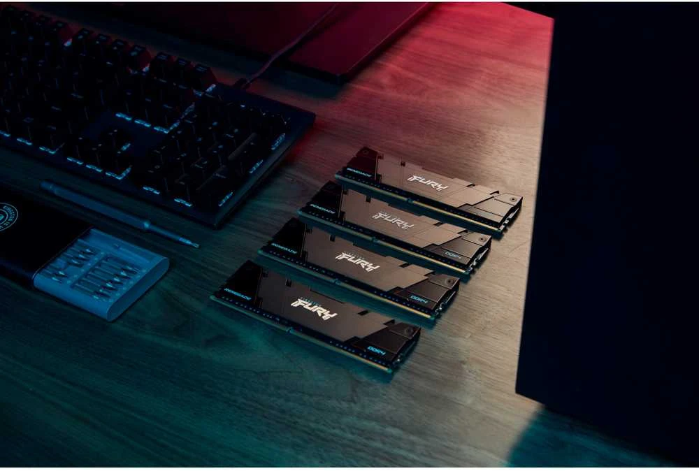 RAM Kingston KF436C16RB2K4/32 32GB 3600MT/s DDR4 CL16 DIMM (Kit of 4) FURY Renegade Juodas | Kingstonas