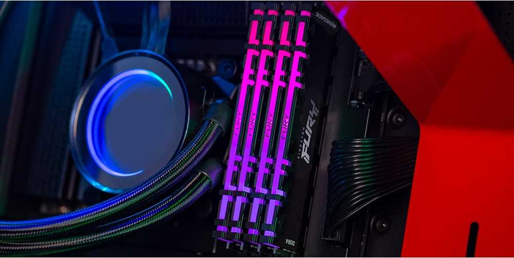 RAM KINGSTON 32GB 3600MT/s DDR4 CL16 DIMM rinkinys iš 2 1Gx8 FURY Renegade RGB