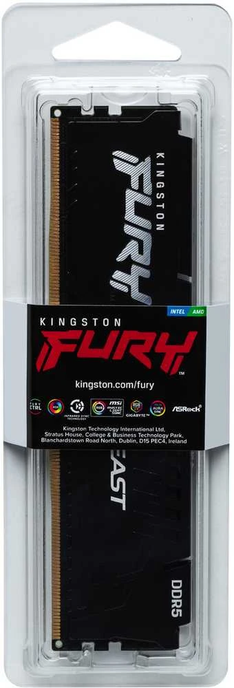 RAM „Kingston Fury Beast“ Juodas 64GB [1x64GB 5600MHz DDR5 CL36 DIMM]
