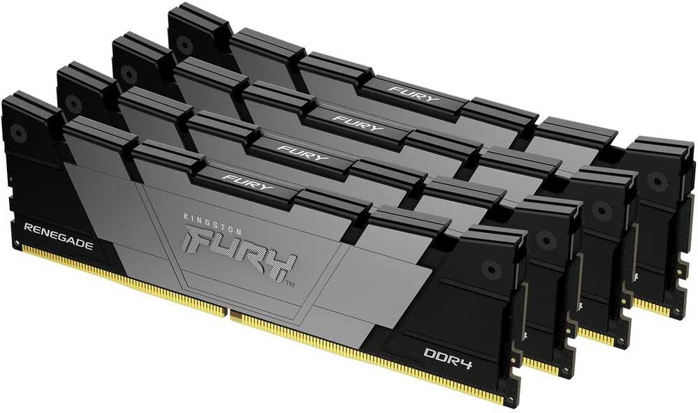 RAM Kingston KF436C16RB12K4/64 64GB 3600MT/s DDR4 CL16 DIMM (Kit of 4) 1Gx8 FURY Renegade Juodas | Kingstonas