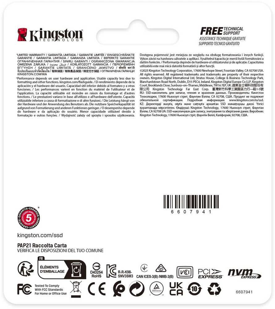 „Kingston Technology 500G NV3 M.2 2230 NVMe SSD“