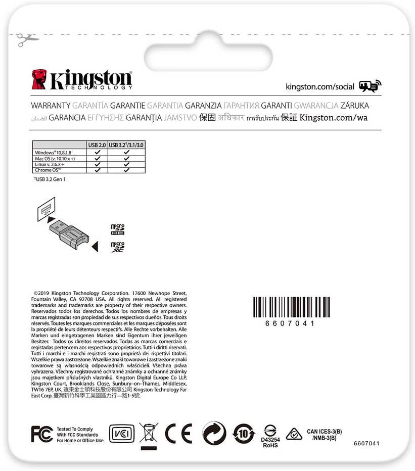 KINGSTON MobileLite Plus USB 3.1 Micro SDHC/SDXC UHS-II kortelių skaitytuvas