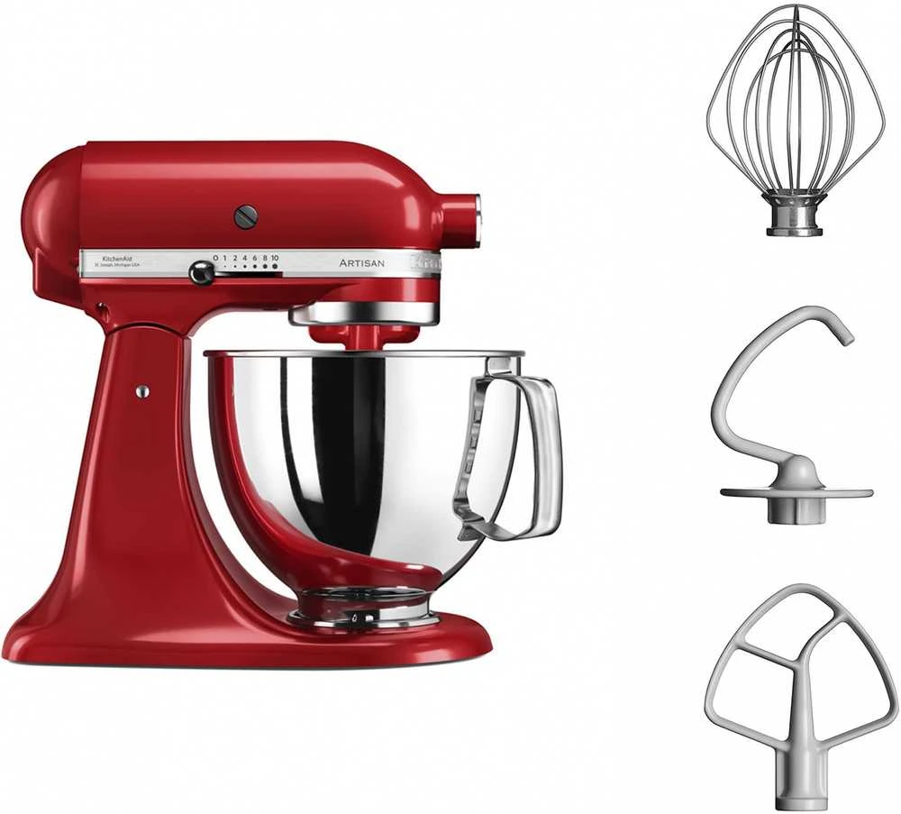 Virtuvinis kombainas KitchenAid Artisan 5KSM125, 4,8 l, Raudonos spalvos