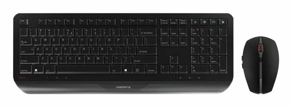 Klaviatūra CHERRY GENTIX DESKTOP rinkinys su pele, bevielis, EU maketavimas, juodas