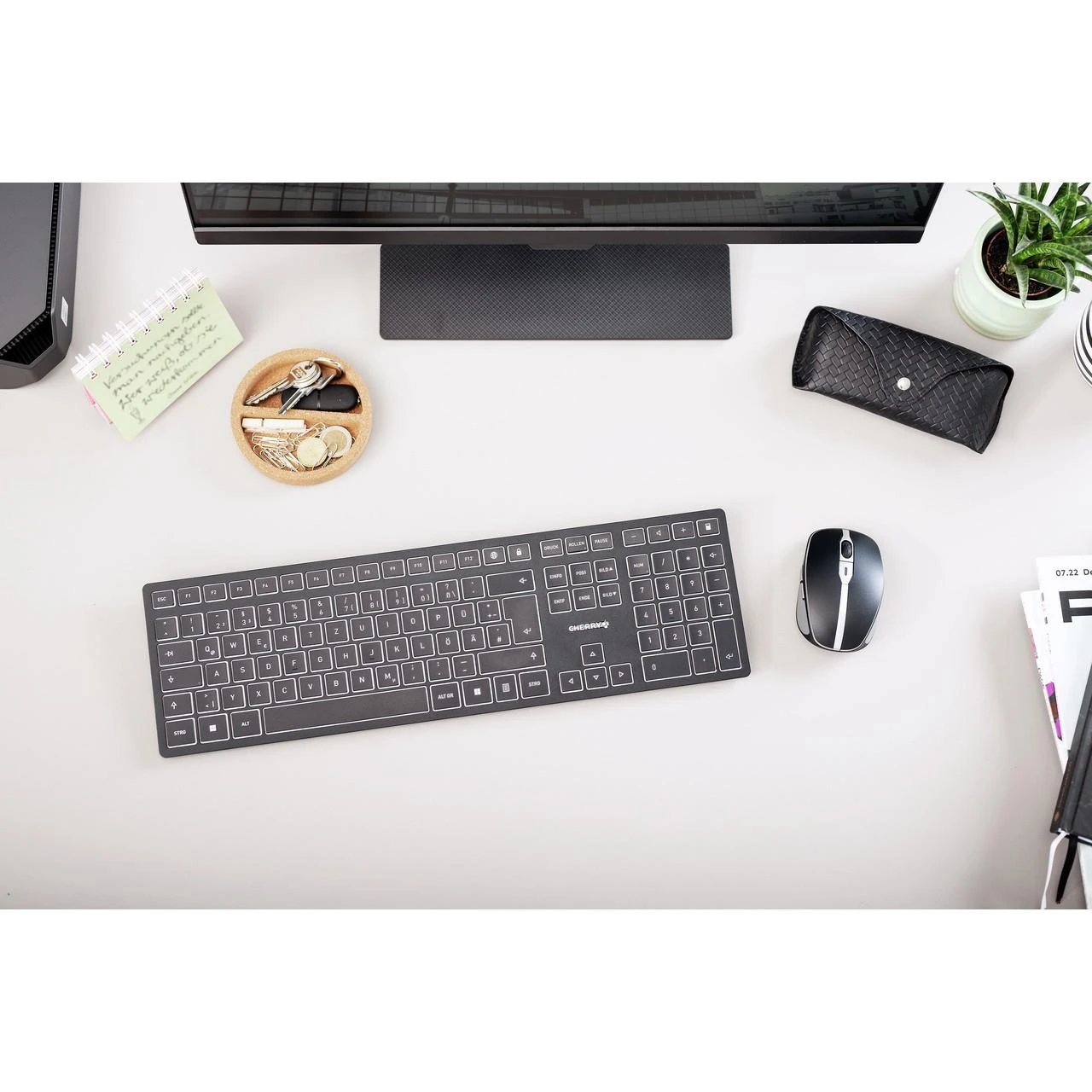 Cherry KW 9100 Slim - Belaidė klaviatūra Juodas QWERTZ DE