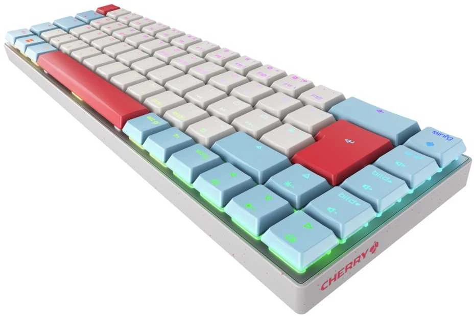CHR CHERRY MX-LP 2.1 Compact Belaidė klaviatūra Žaidimams RD belaidis ryšys + „Bluetooth“ QWERTZ Vokiečių Balta